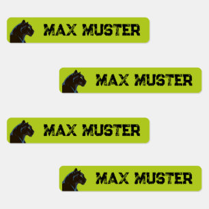 Schwarzer Panther - 96 schmale Kinderetiketten