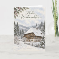 Schwarzwald Bauernhaus Aquarell Weihnachtskarte