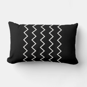 Schwarzweiß zickzack lumbar pillow