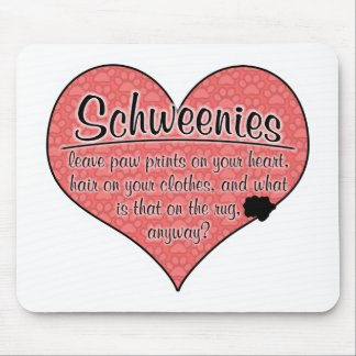 Schweenie Paw Prints Dog Humour Mouse Pad