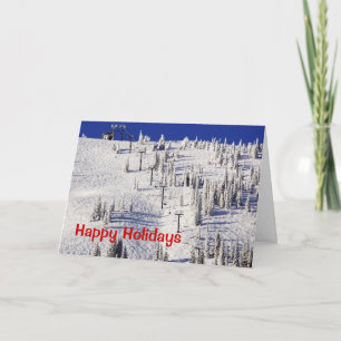 Schweitzer Mountain Ski Chairlift, Christmas Holiday Card