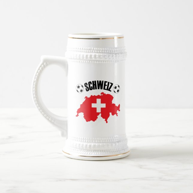 Schweiz Fussball Switzerland Map Beer Stein (Left)