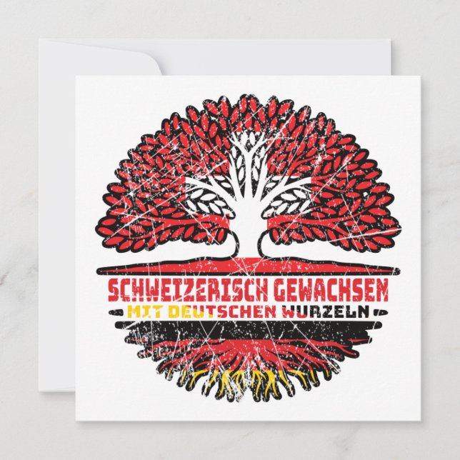 Schweiz Schweizer Deutsch Deutschland Baum Wurzel Card (Front)