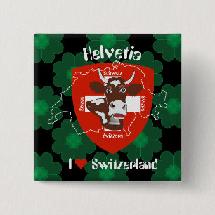 Schweiz Suisse Svizzera Svizra Switzerland 2 Inch Square Button