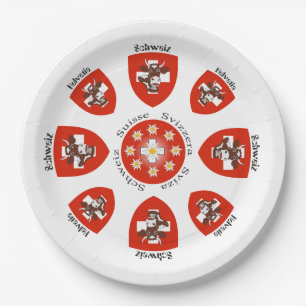 Schweiz – Suisse – Svizzera – Svizra – Switzerland Paper Plate