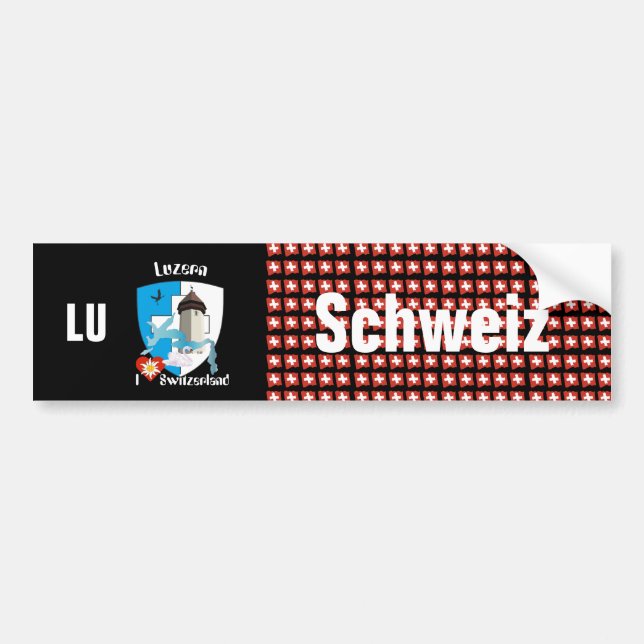 Schweiz Svizzera Suisse Luzern Autoaufkleber Bumper Sticker (Front)
