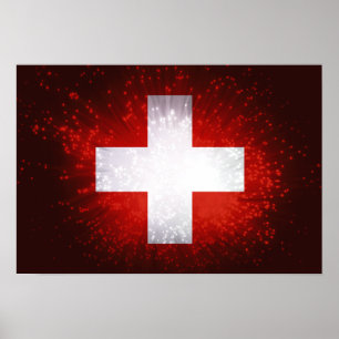 Schweiz; Switzerland Flag Poster