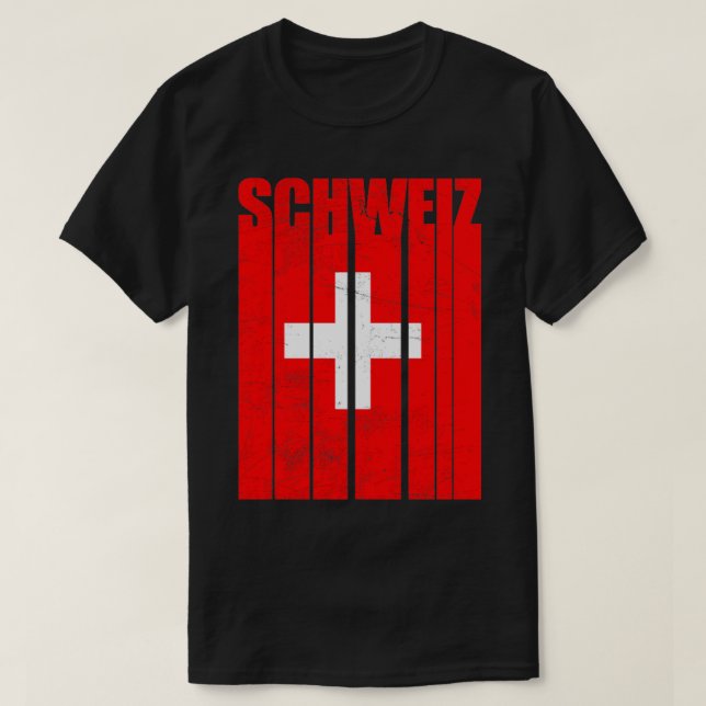 Schweiz Switzerland Flag T-Shirt (Design Front)