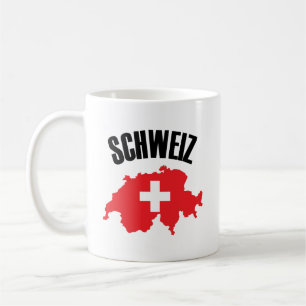 Schweiz Switzerland Map Flag Coffee Mug