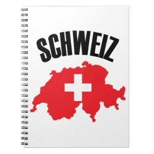 Schweiz Switzerland Map Flag Notebook