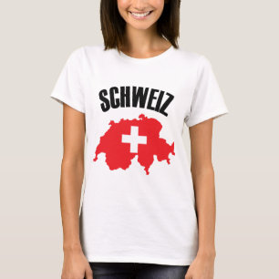Schweiz Switzerland Map Flag T-Shirt