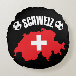 Schweiz Switzerland Map Soccer Round Pillow