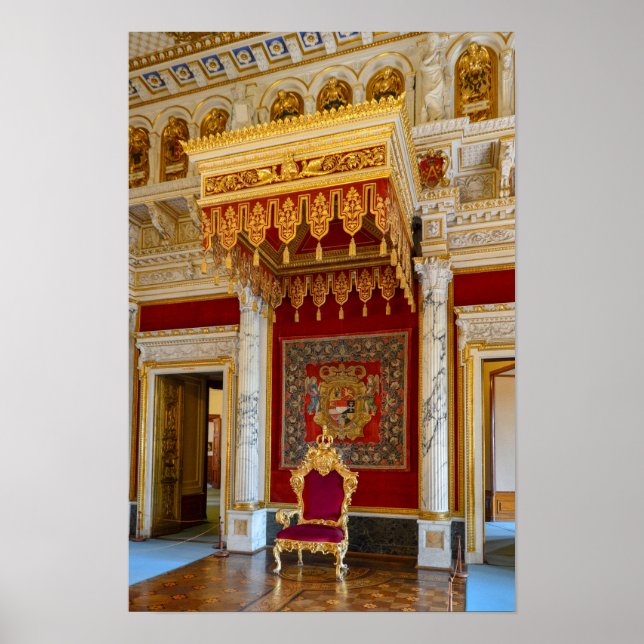 Schwerin Castle Throne Hall, Germany Poster (Front)