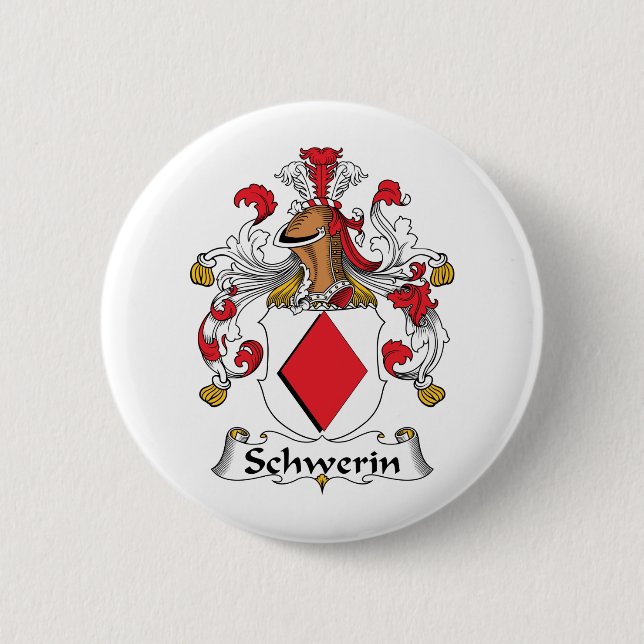 Schwerin Family Crest 2 Inch Round Button (Front)