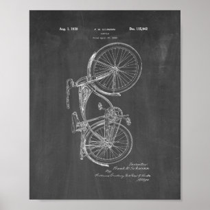 Schwinn Bicycle Patent - Chalkboard Poster