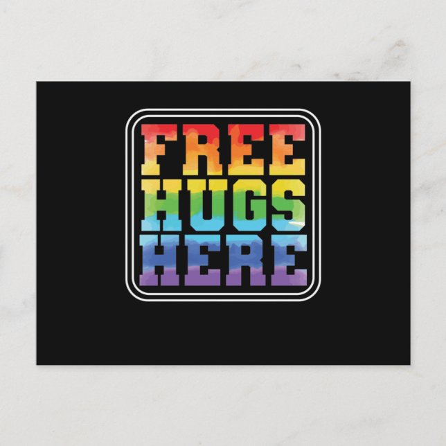 Schwul oder Lesbisch "Free Hugs Here" Postcard (Front)
