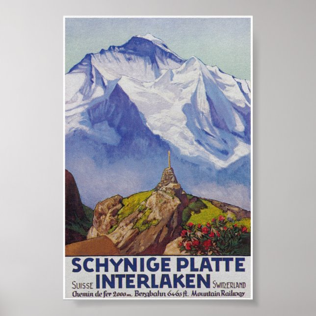 Schynige Platte Switzerland, Vintage Travel Poster (Front)