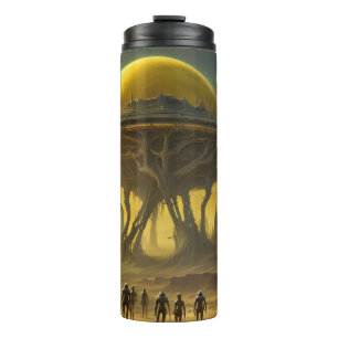 Sci-Fi Alien World View Planet Ufo Tower Thermal Tumbler