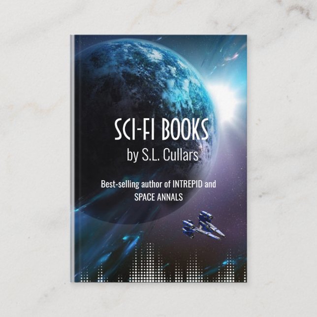 sci-fi author faux book cover business card (Front)