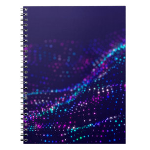Sci-fi background. Digital wave with many particle Notebook
