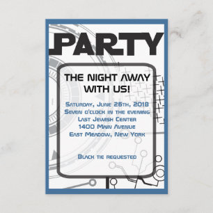 SCI-FI Bar Bat Mitzvah Invitation Party Card