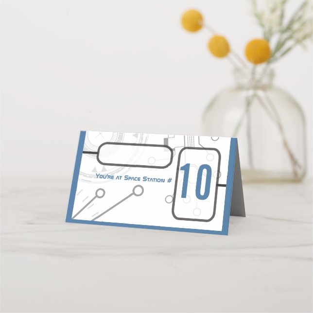 SCI-FI  Bar Bat Mitzvah Seating Table Escort Card (Front)