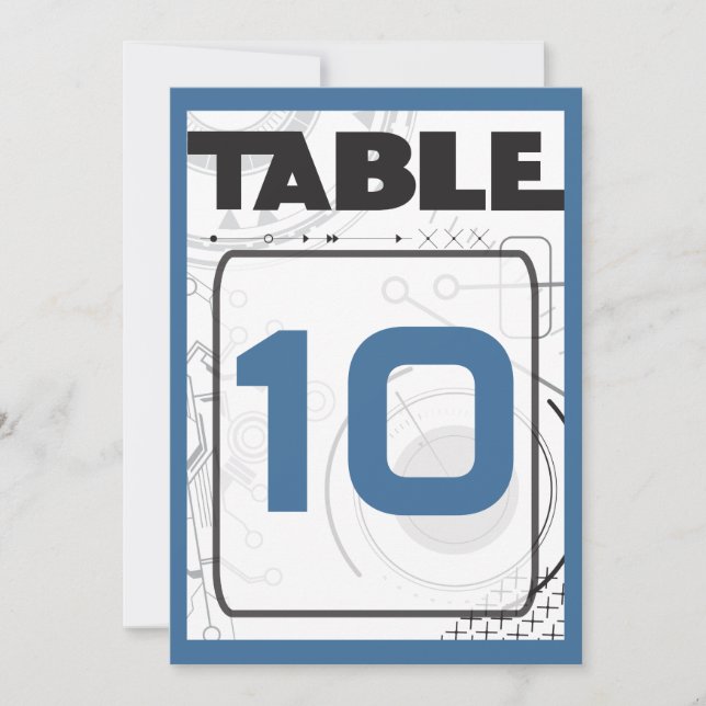 SCI-FI Bar Bat Mitzvah Table Seating Card (Front)