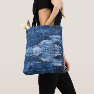 Sci-Fi Blueprint Space Ship Tote Bag