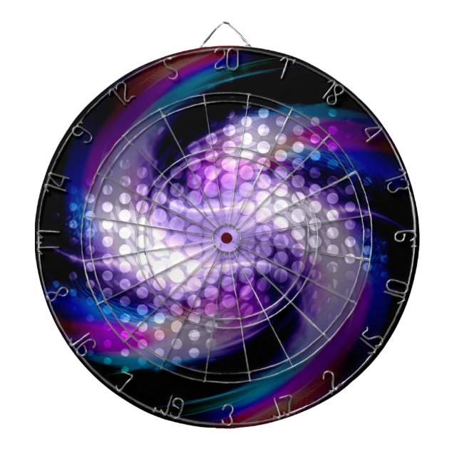 Sci-Fi Colourful Light Over Polka Dots Dartboard (Front)