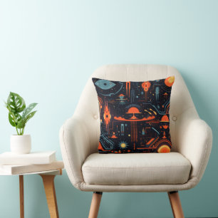 Sci-Fi Colourful Pattern Throw Pillow
