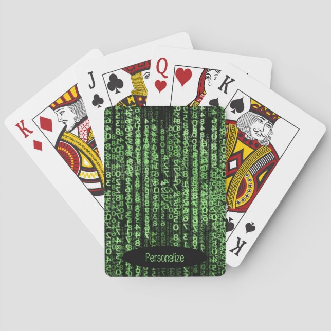 Sci-Fi Computer Code Personalize Playing Cards (Back)
