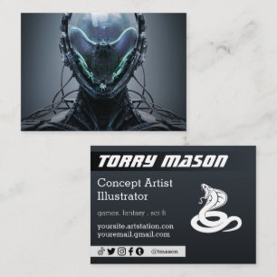 Sci fi Cyberpunk Droid Business Card