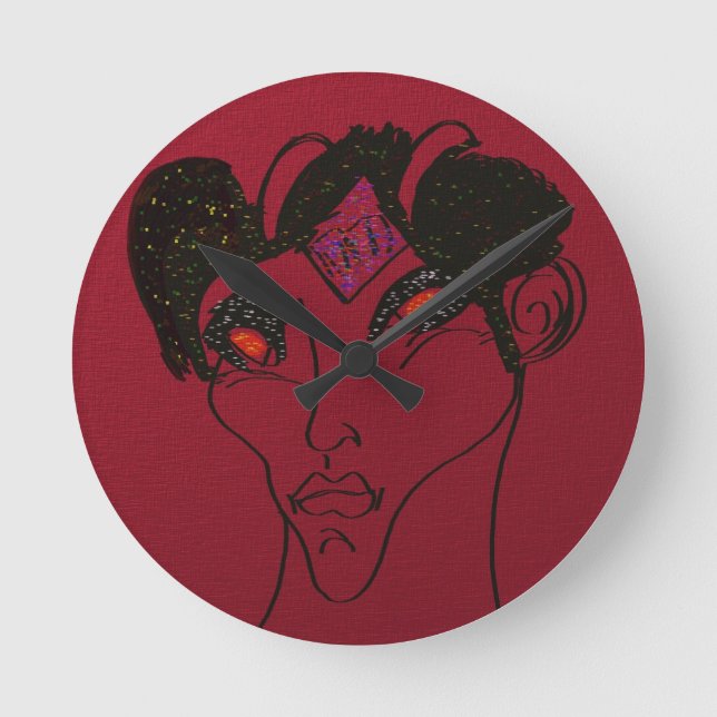 Sci-fi Demon Hunter Countess Round Clock (Front)