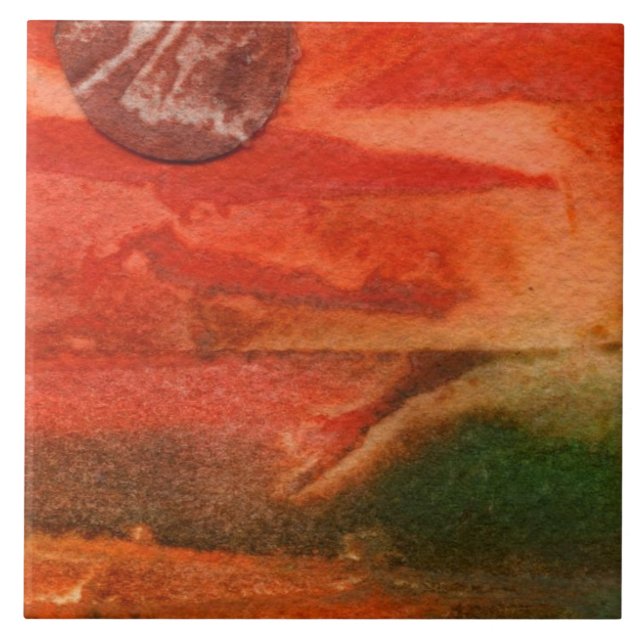 Sci-Fi dying sun in low orbit around alien world Tile (Front)