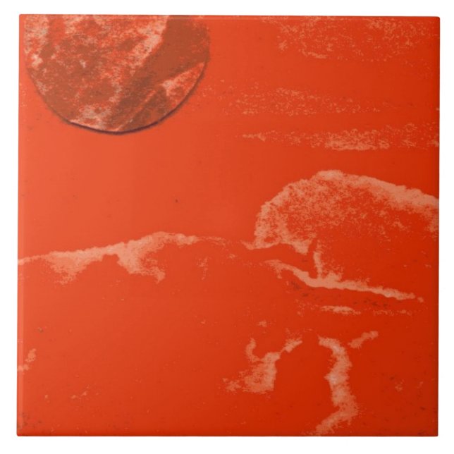 Sci-Fi dying sun in low orbit around hot world Tile (Front)