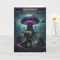 Sci-fi fantasy battle greeting card