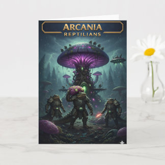 Sci-fi fantasy battle greeting card