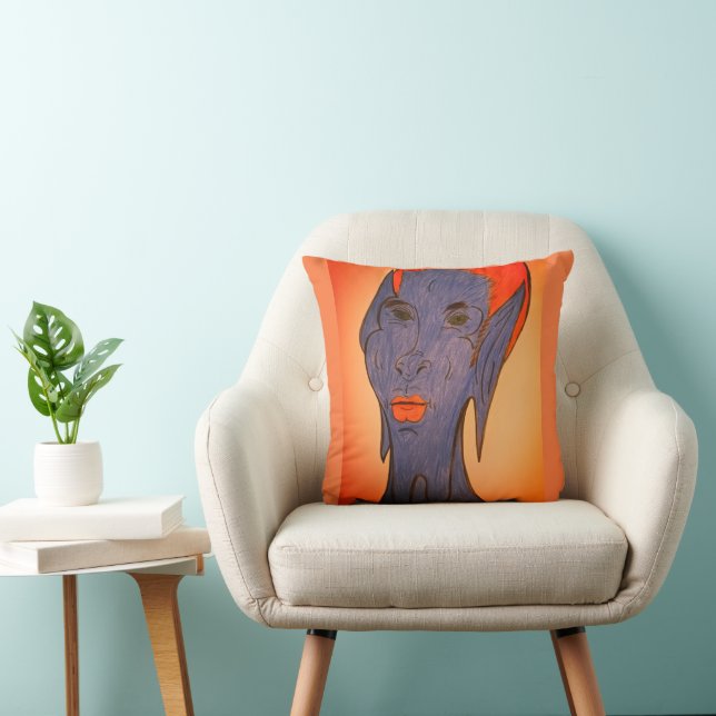 Sci-fi Fantasy Character  Throw Pillow (Chair)