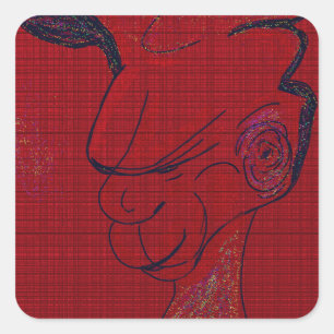 Sci-fi Fantasy Hunting Dog  Square Sticker