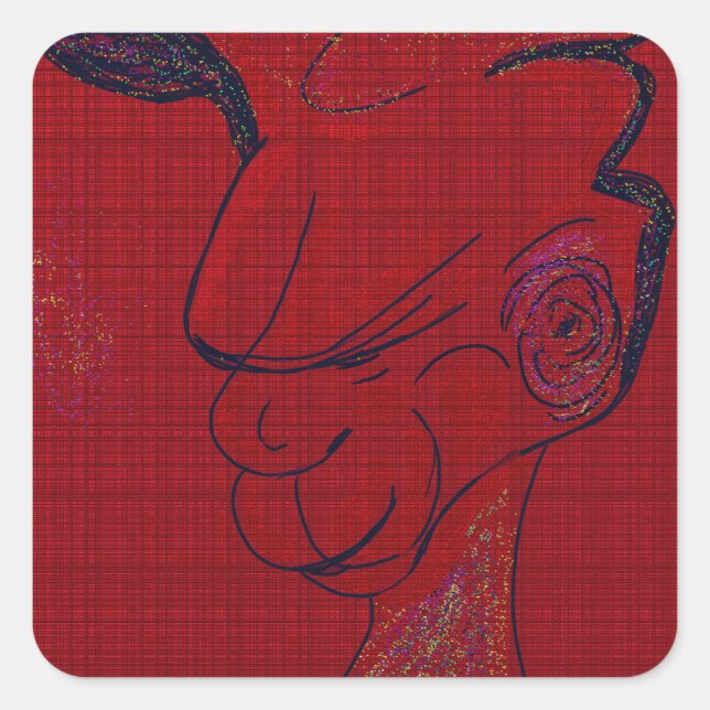 Sci-fi Fantasy Hunting Dog  Square Sticker (Front)