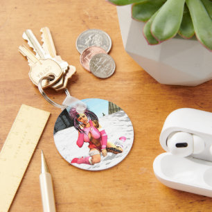 Sci Fi Female Cyborg Keychain