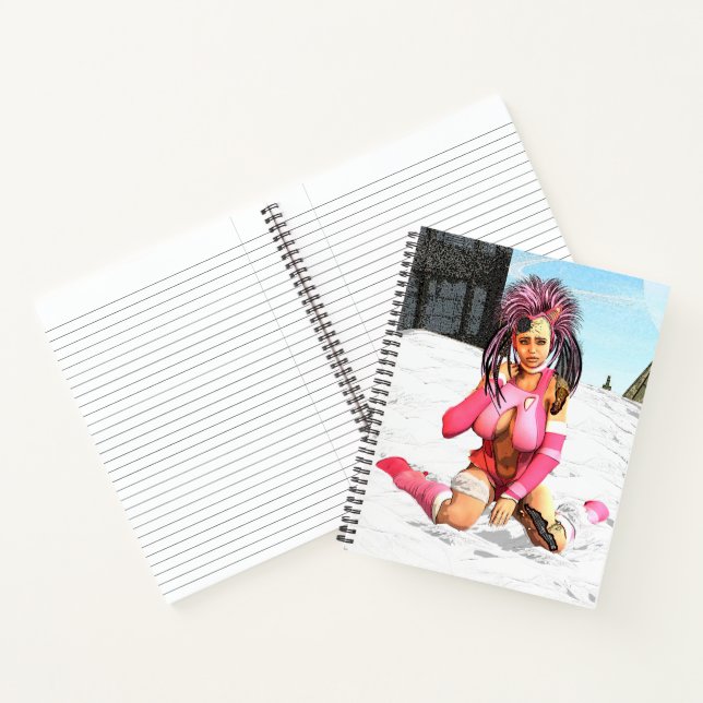 Sci Fi Female Cyborg Notebook (Inside)