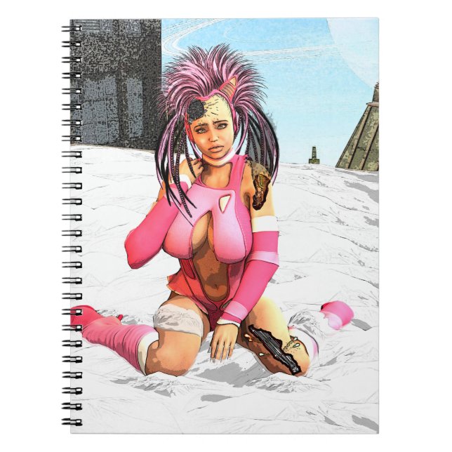 Sci Fi Female Cyborg Notebook (Front)