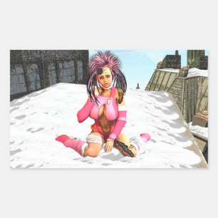 Sci Fi Female Cyborg Sticker