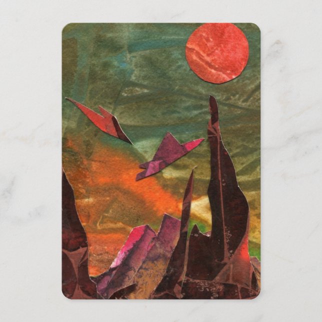 Sci-fi "Fire Bird" alien life forms in flight Enclosure Card (Front)