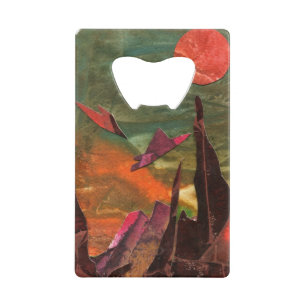 Sci-Fi "Fire Birds" alien life forms in flight Credit Card Bottle Opener