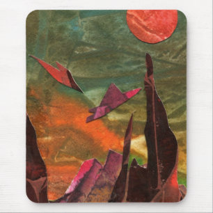 Sci-Fi "Fire Birds" alien life forms in flight Mouse Pad