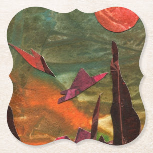Sci-Fi "Fire Birds" alien life forms in flight Paper Coaster