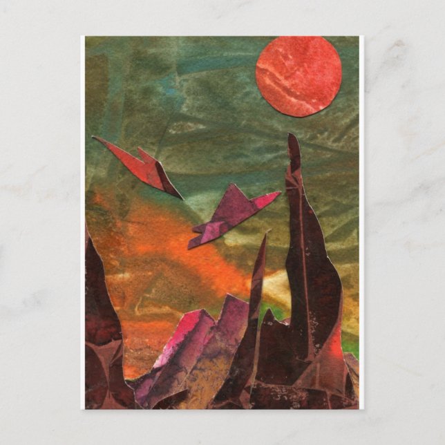 Sci-Fi "Fire Birds" alien life forms in flight Postcard (Front)
