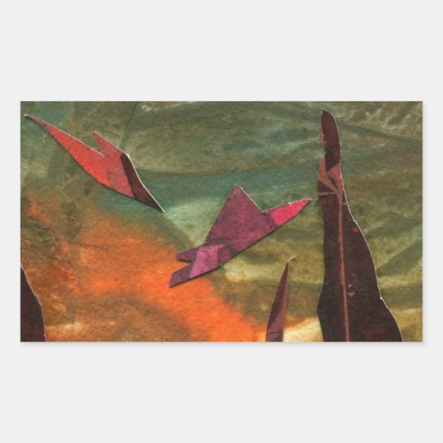 Sci-Fi "Fire Birds" alien life forms in flight Sticker (Front)